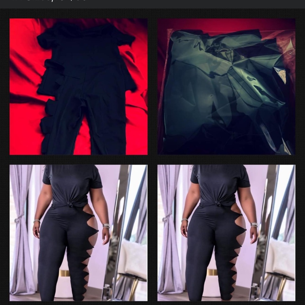 All black two piece in good condition